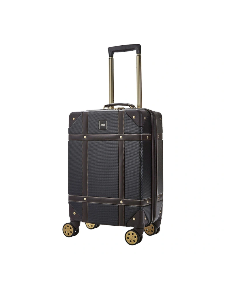 Vintage Carry-on 8-Wheel Suitcase - Black