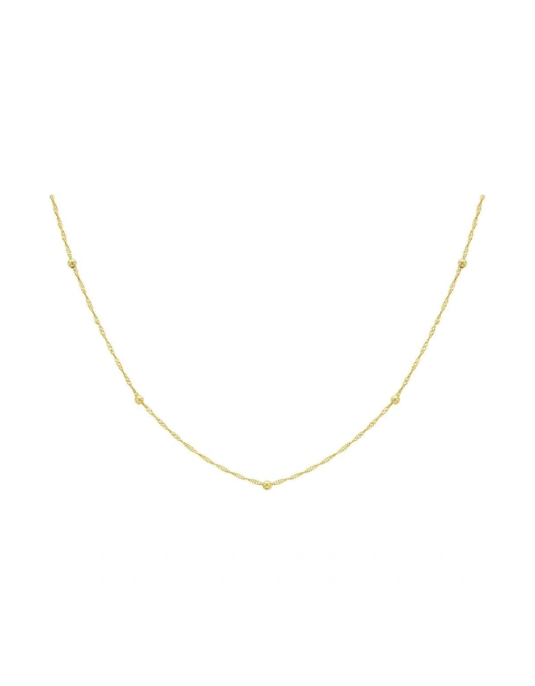 9ct Yellow Gold Diamond Cut Ball and Twist Curb Chain 46cm/18'