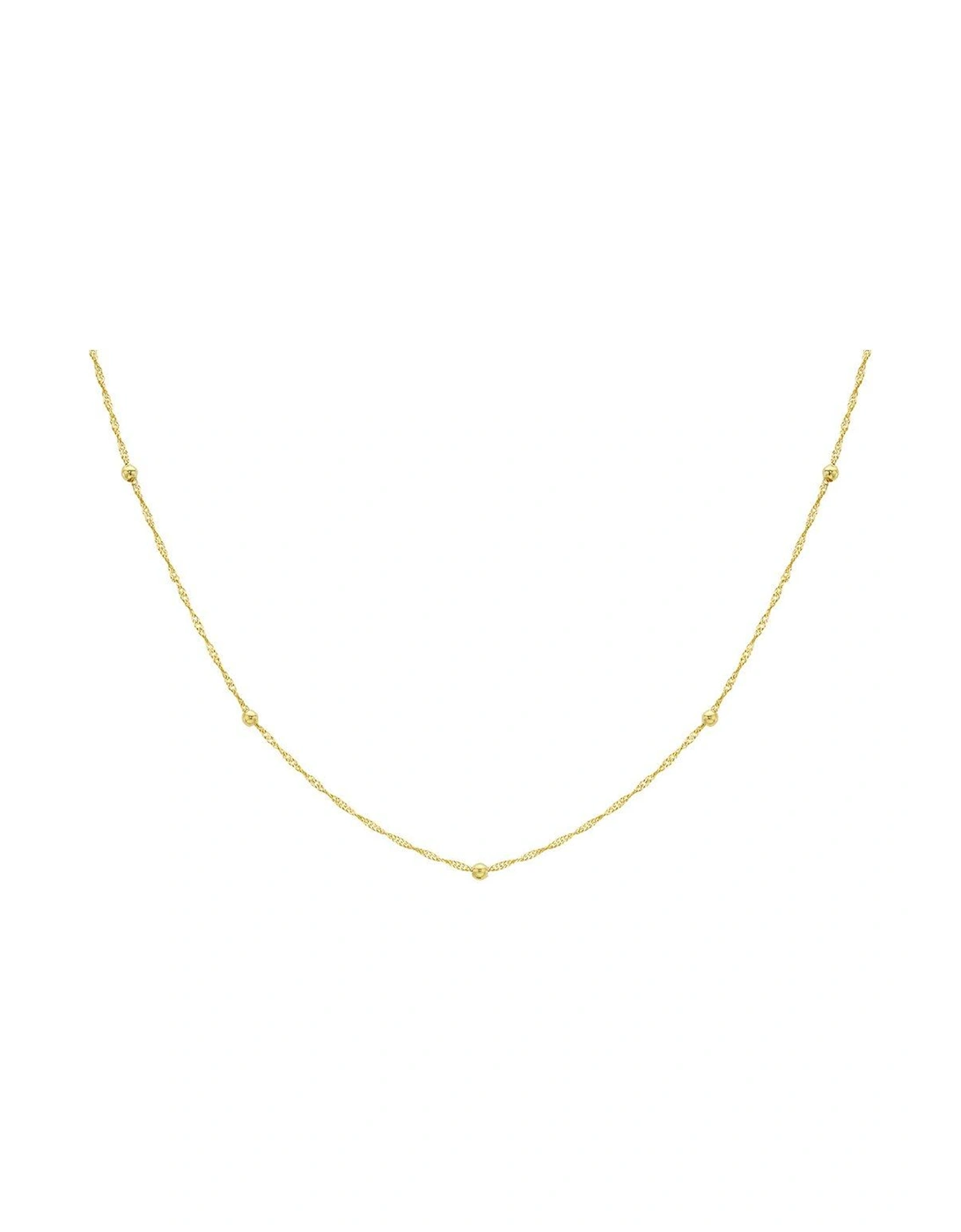 9ct Yellow Gold Diamond Cut Ball and Twist Curb Chain 46cm/18', 2 of 1