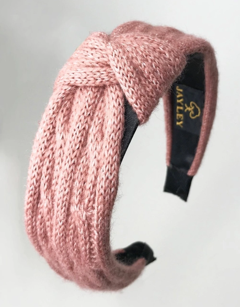 Pink Emma Cable Knit Headband