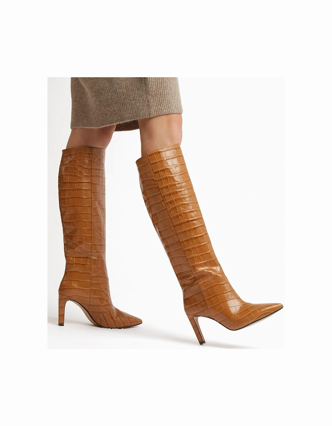 Ladies Spice - Pointed Stiletto Knee High Heeled Boots