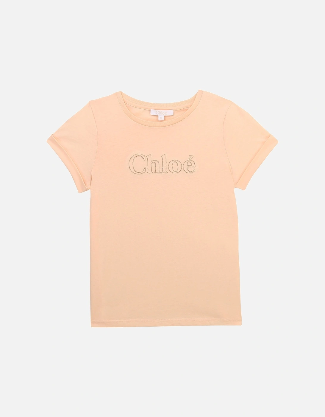 Girls Pale Pink Cotton Logo T-Shirt, 2 of 1