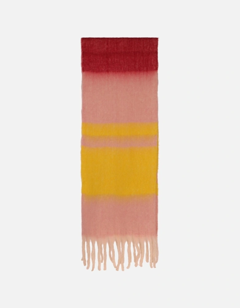 Cashmere Blend Scarf in Yellow and Red