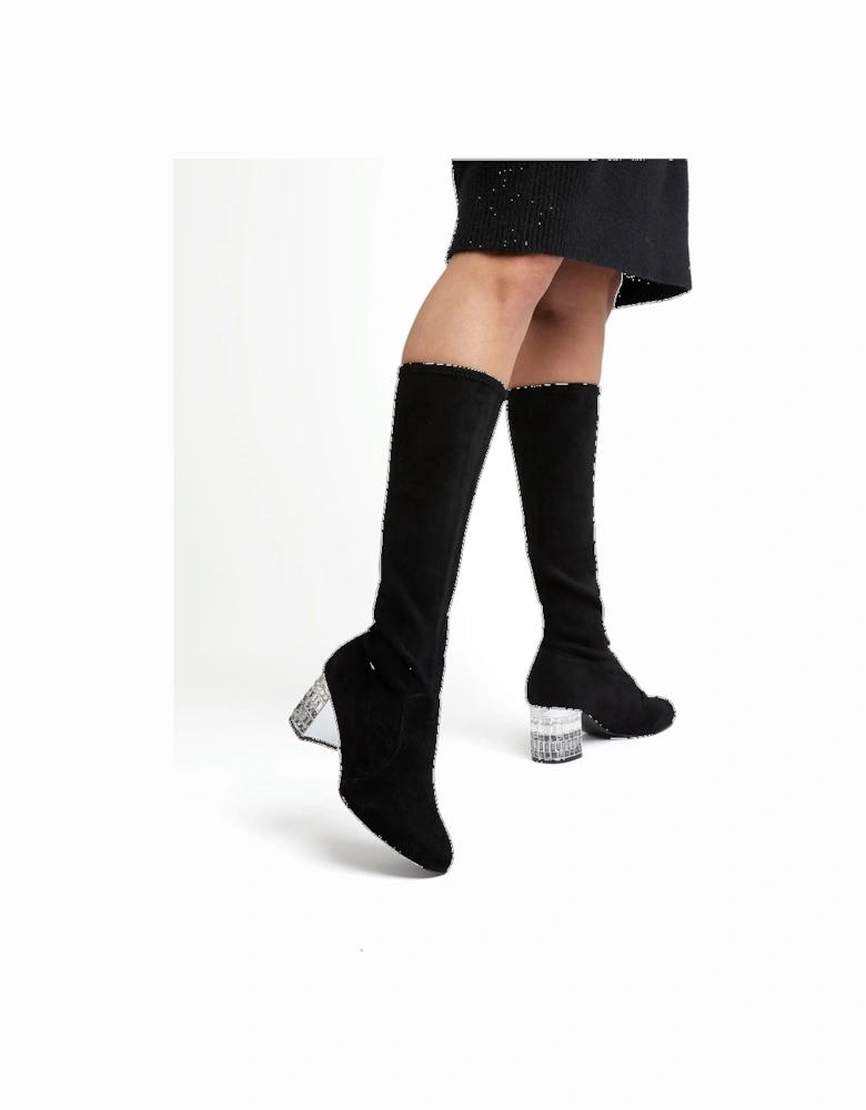 Ladies Stargazer - Gem-Embellished Suede Knee-High Boots