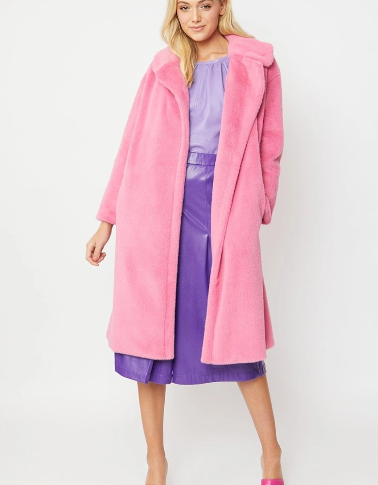 Pink Faux Fur Coat