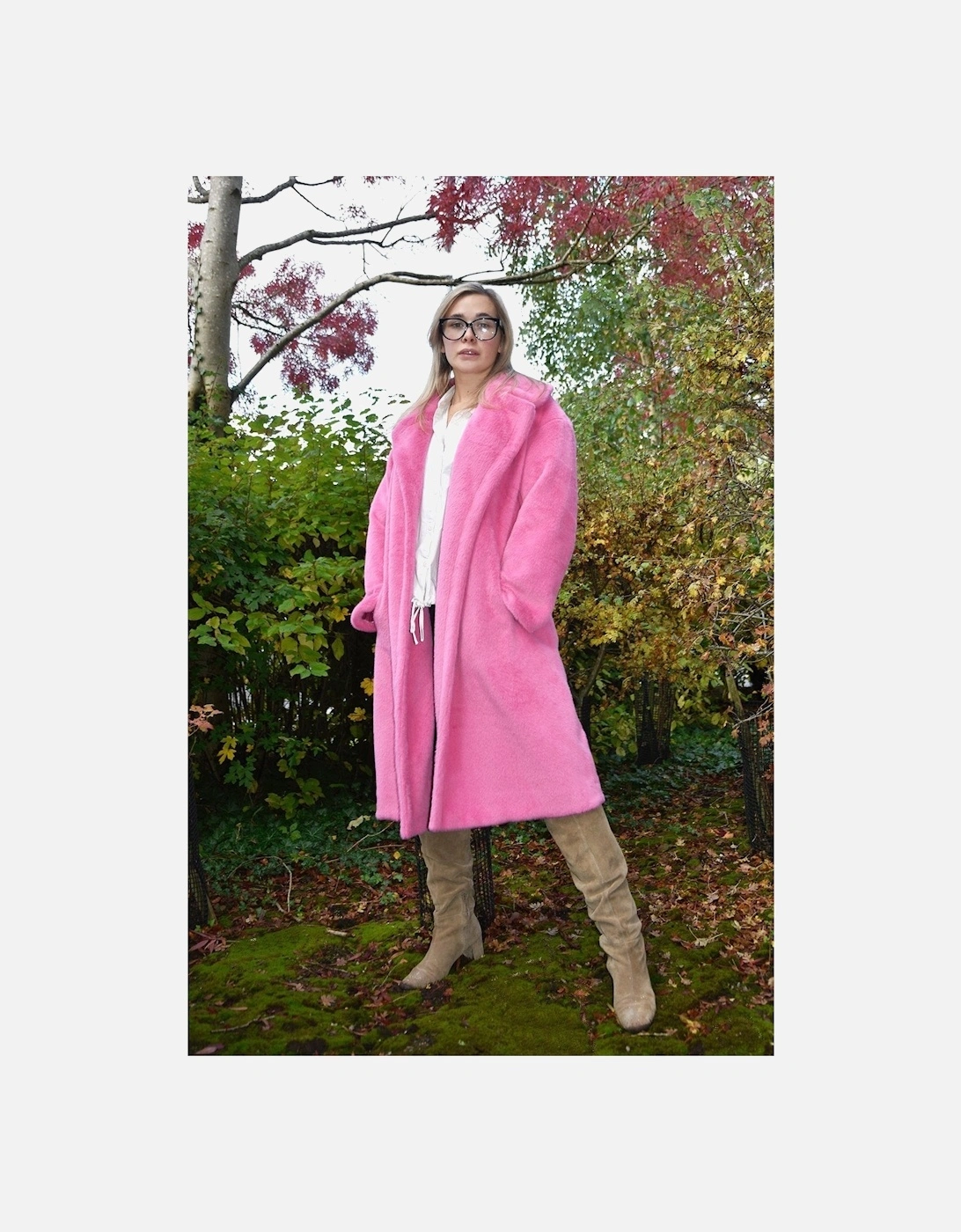 Pink Faux Fur Coat