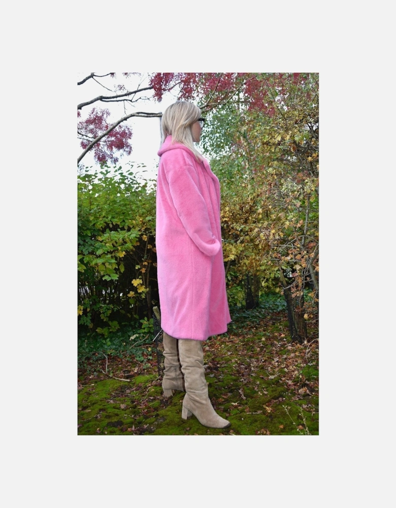 Pink Faux Fur Coat