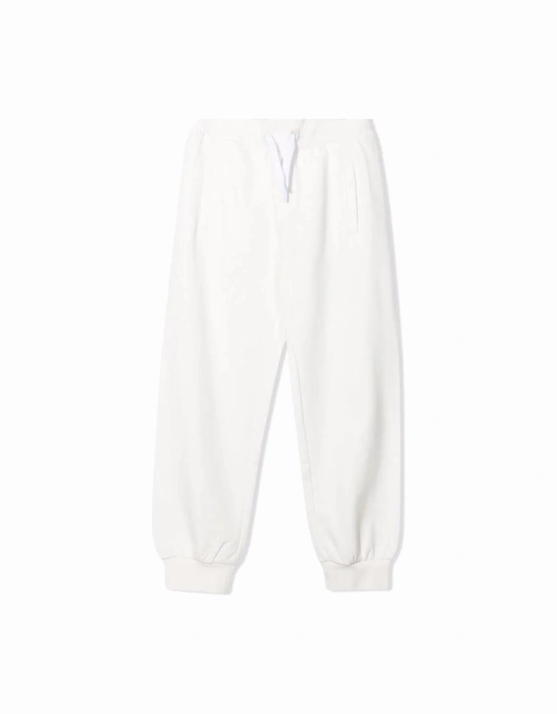 Boys Embossed Logo Joggers White