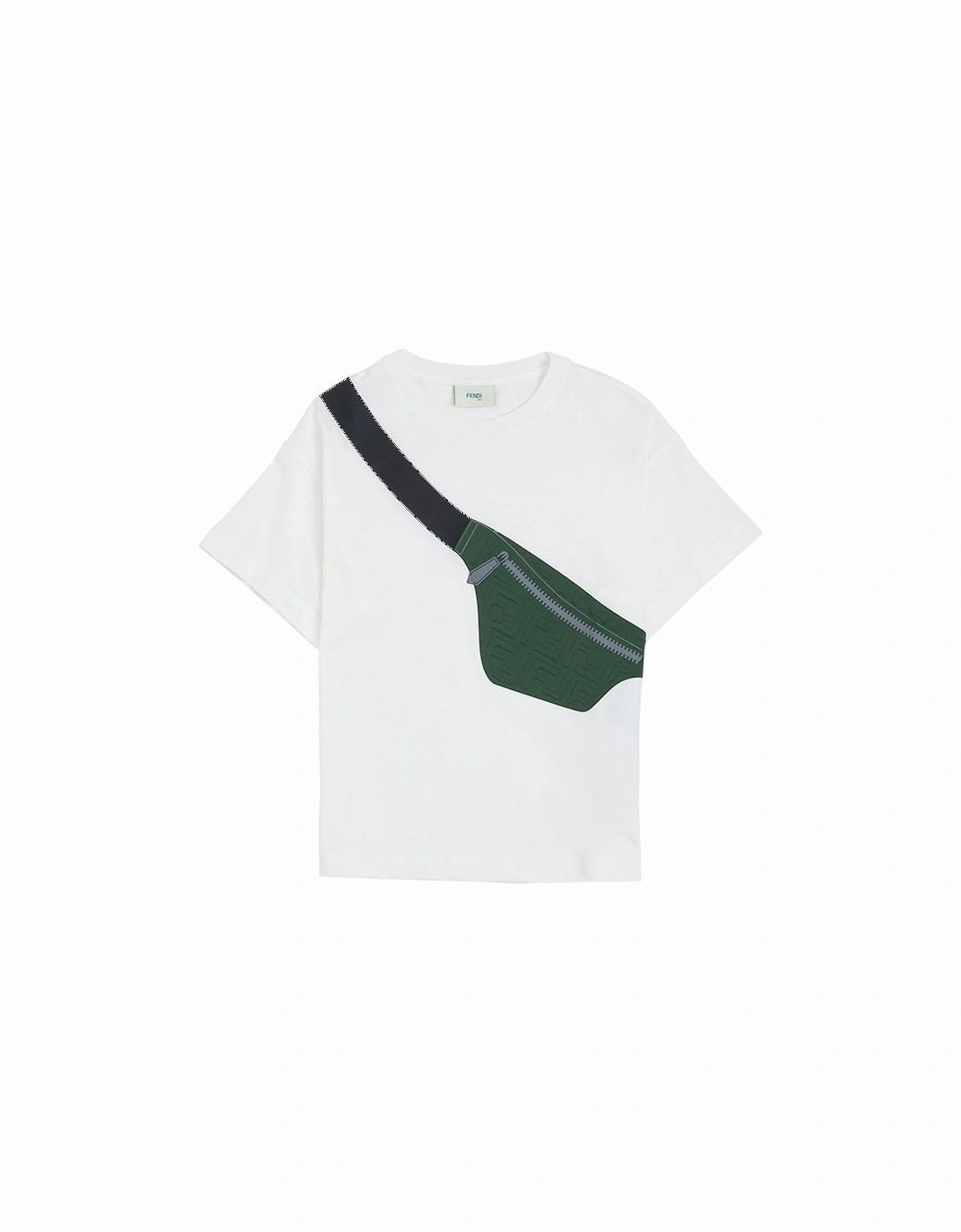 Kids Crossbody Bag Printed T-Shirt White, 5 of 4
