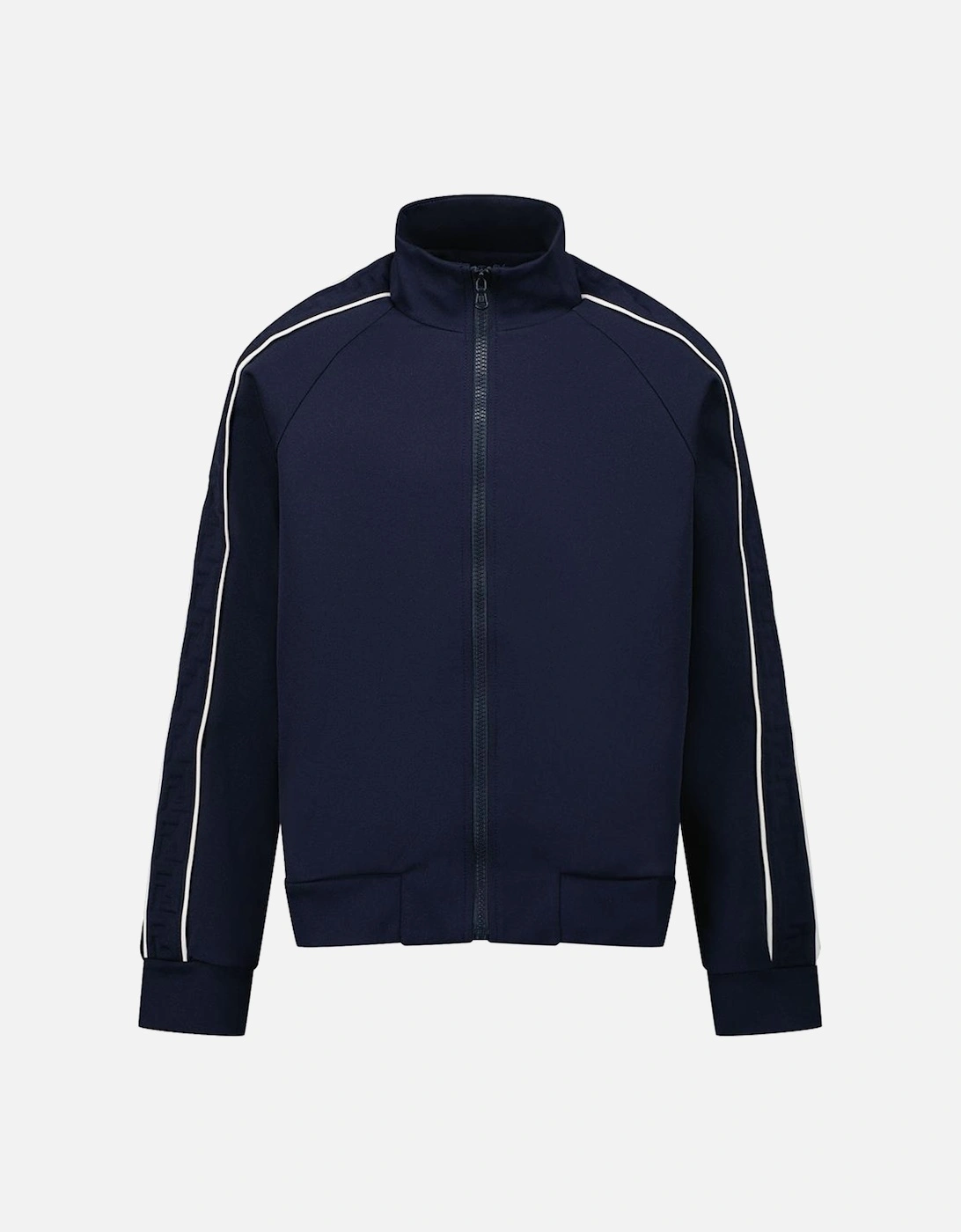 Boys Embossed Logo Zip Top Navy, 5 of 4