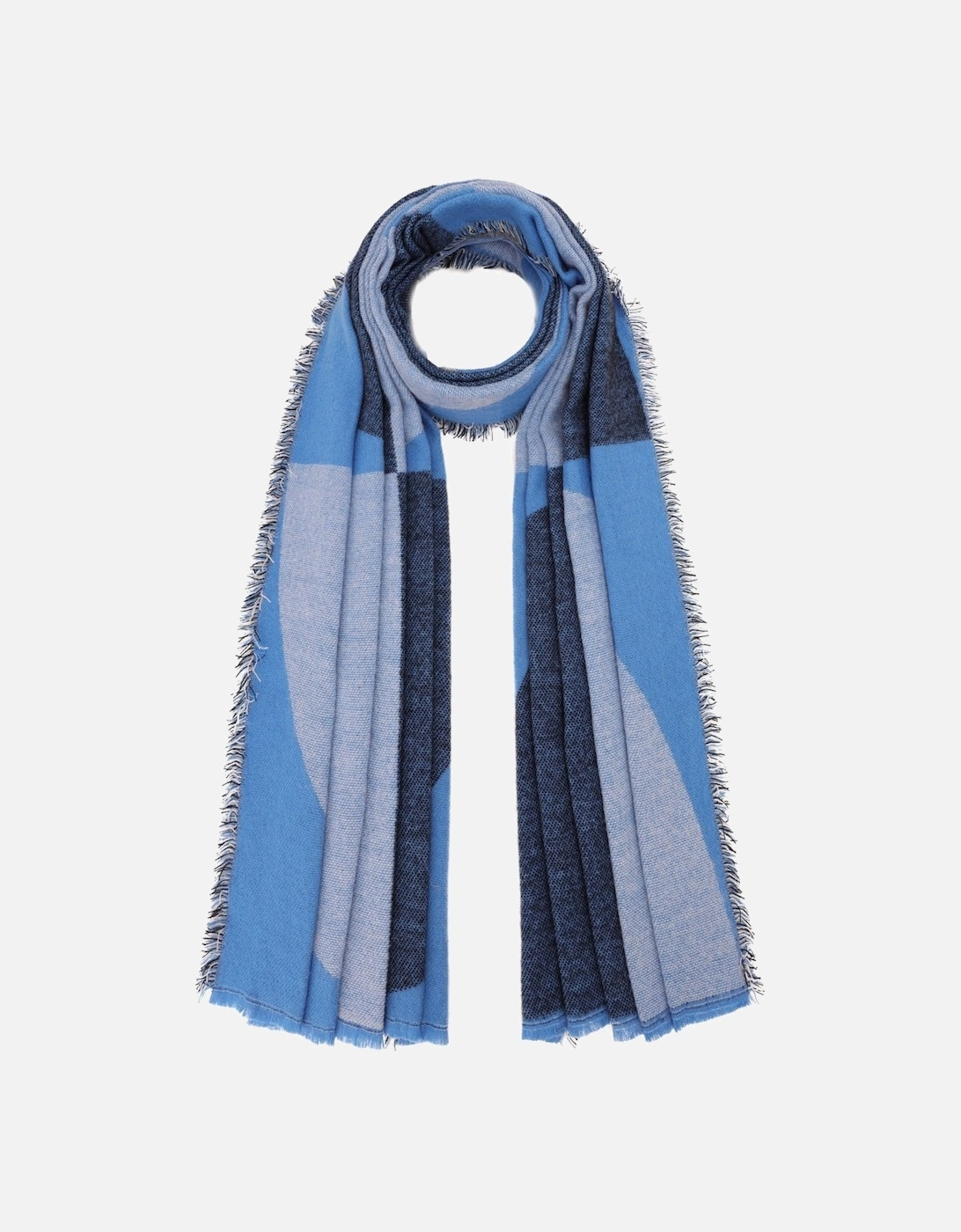 Blue Abstract Cashmere Blend Scarf, 3 of 2