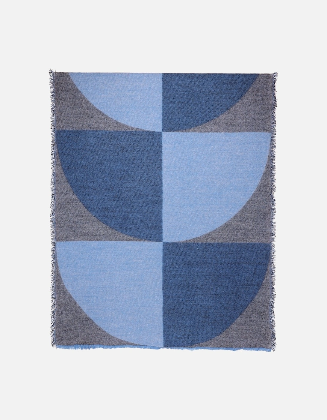 Blue Abstract Cashmere Blend Scarf