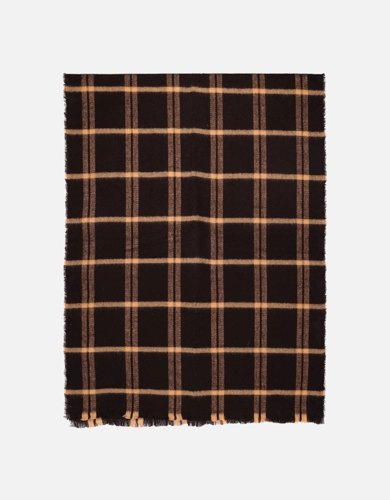 Black Cashmere Blend Check Scarf