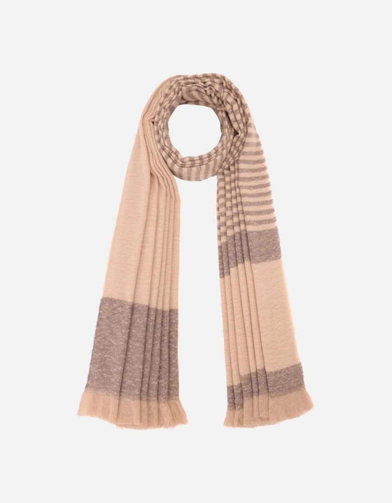 Cream and Grey Cashmere Blend Check Scarf