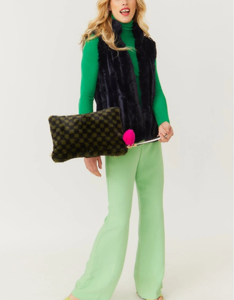 Green Luxury Faux Fur Bag