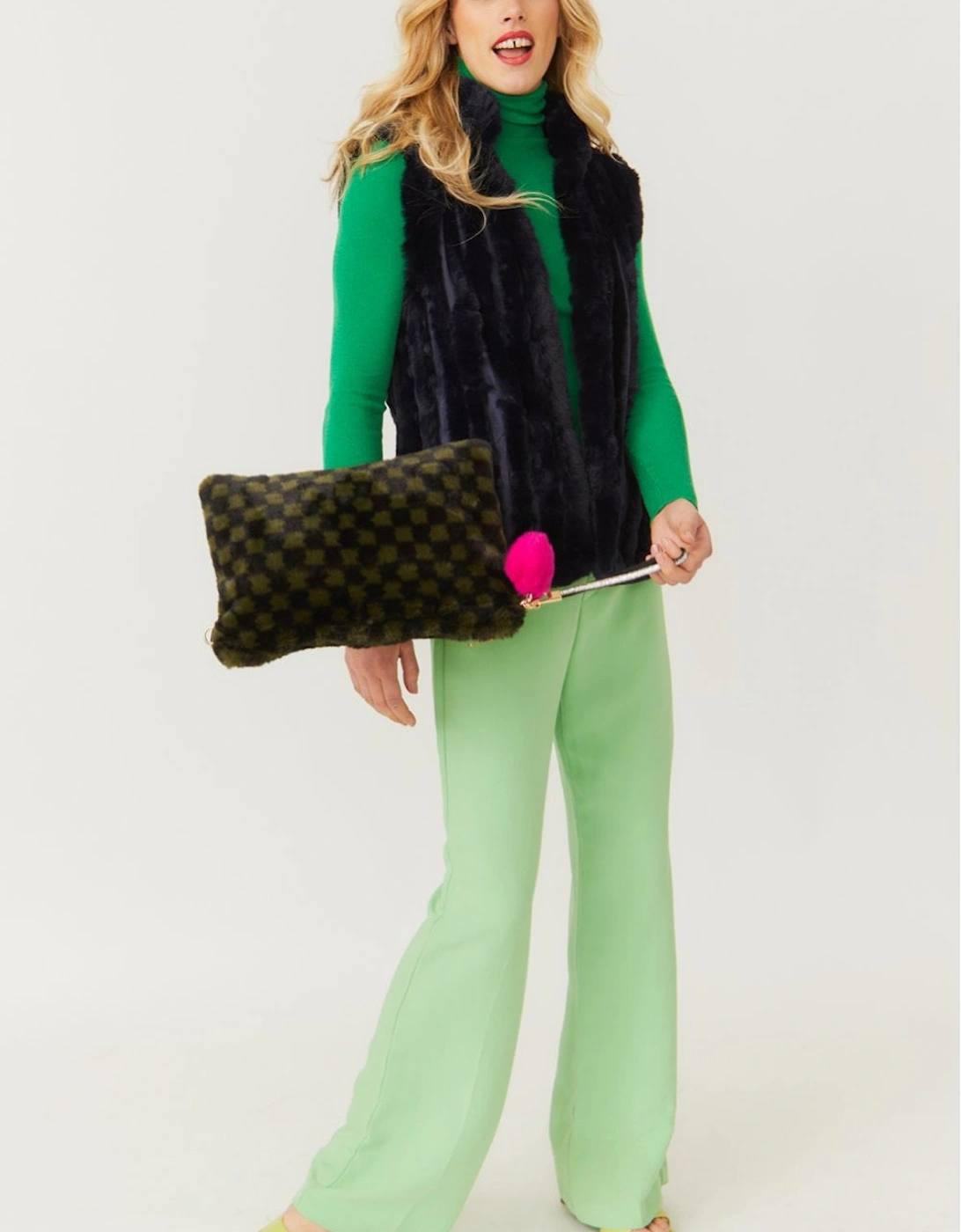 Green Luxury Faux Fur Bag, 4 of 3