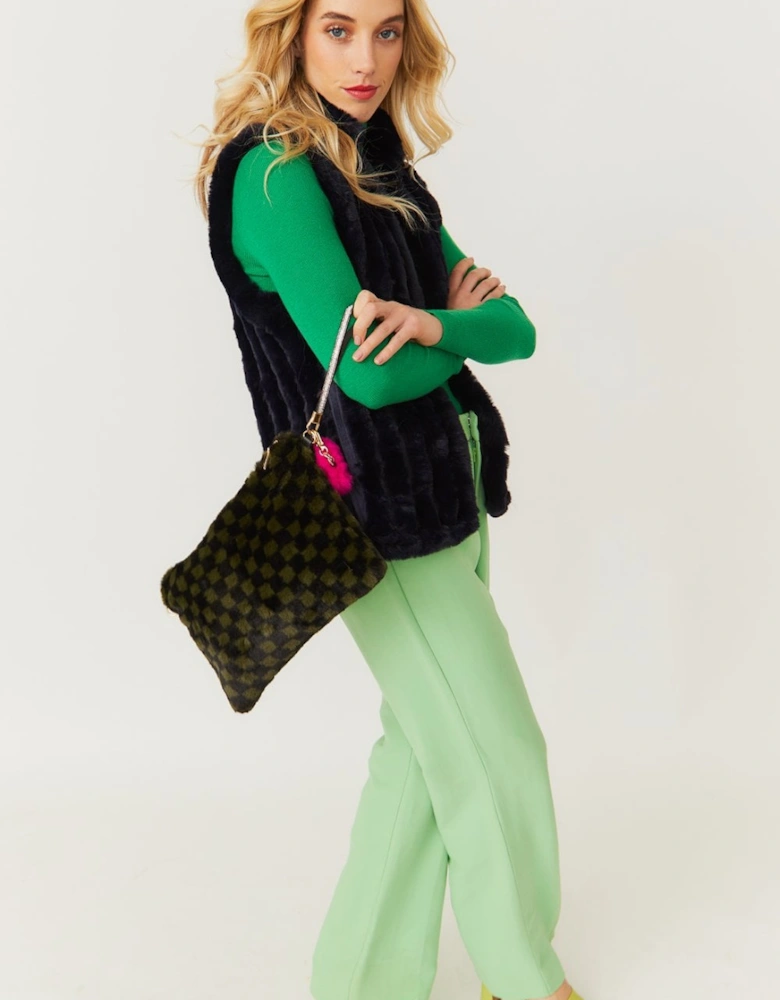 Green Luxury Faux Fur Bag