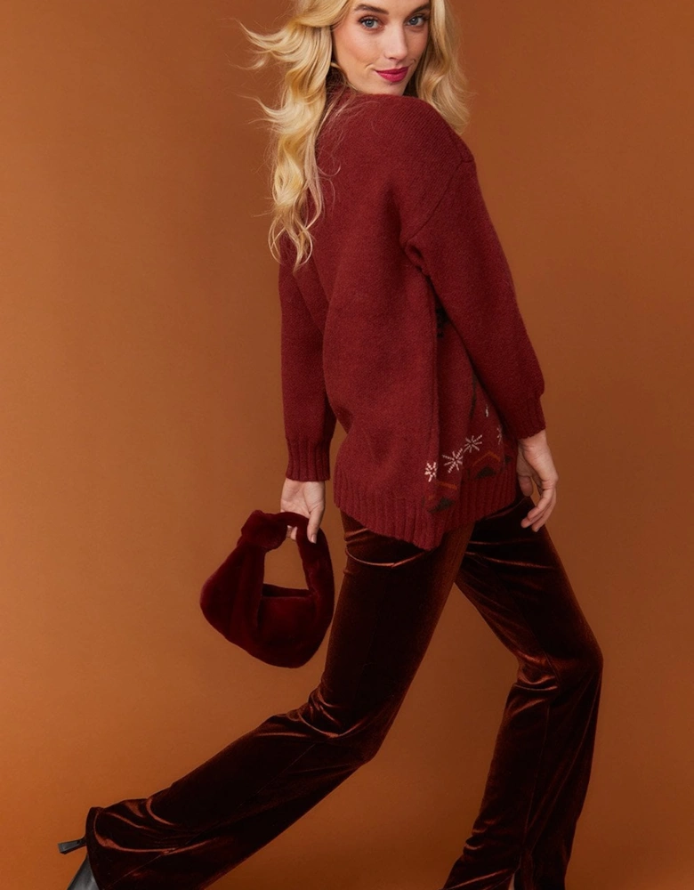 Burgundy Cashmere & Wool Blend Christmas Jumper