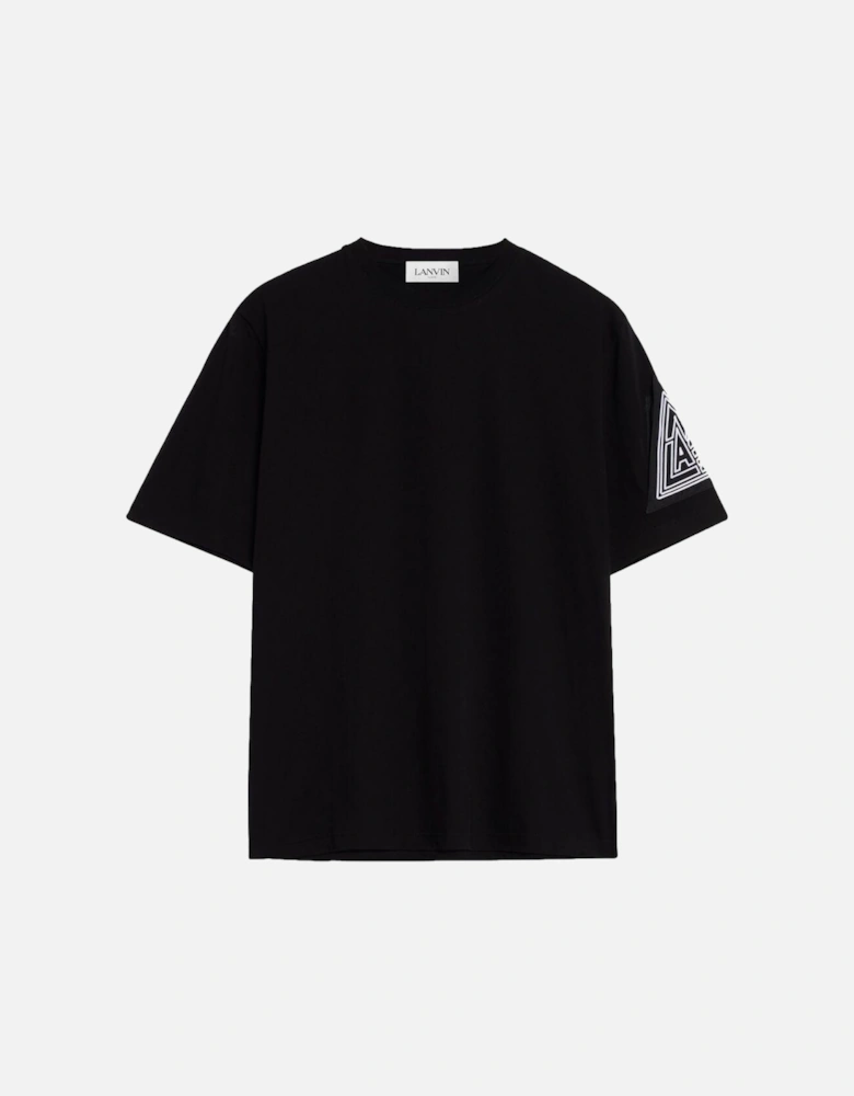 Mens Triangle Embroidery T Shirt Black