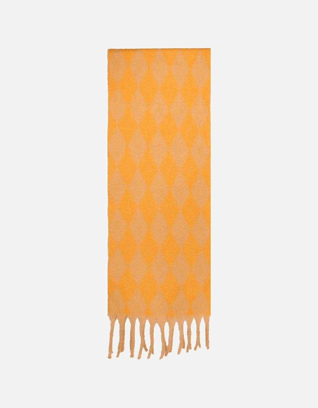 Oversized Tartan Cashmere Blend Scarf in Yellow