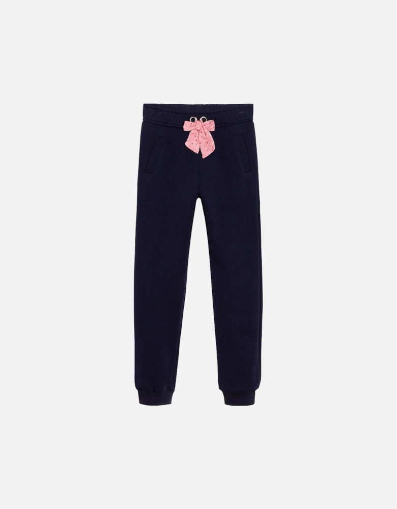 Chloe Girls Bow Joggers Navy