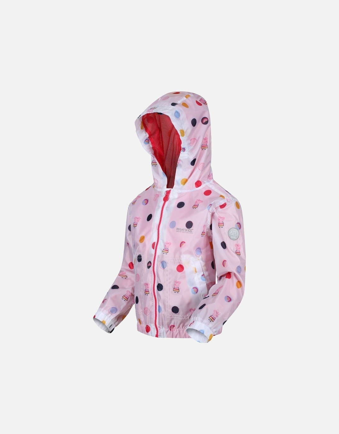 Childrens/Kids Peppa Pig Polka Dot Hooded Waterproof Jacket
