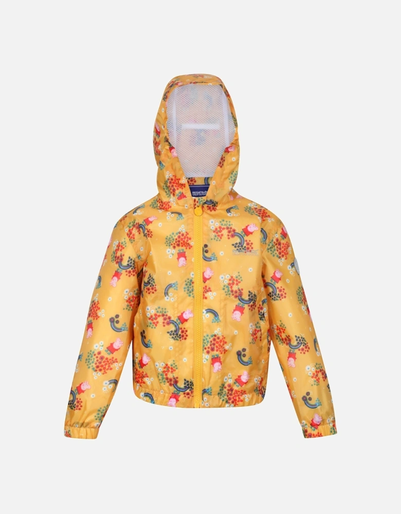 Childrens/Kids Muddy Puddle Peppa Pig Floral Hooded Waterproof Jacket