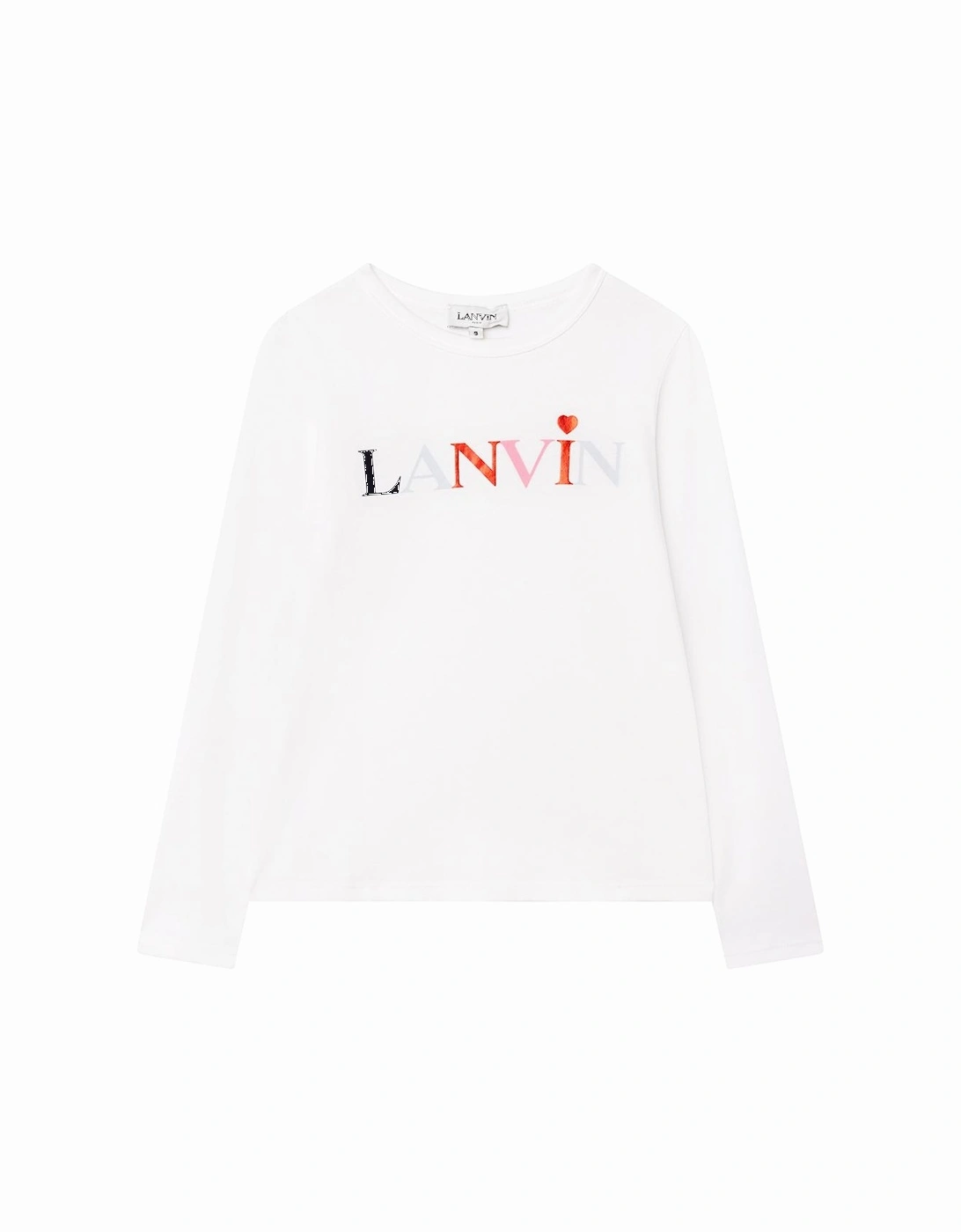 Girls Logo Print Long Sleeved T-Shirt White, 4 of 3