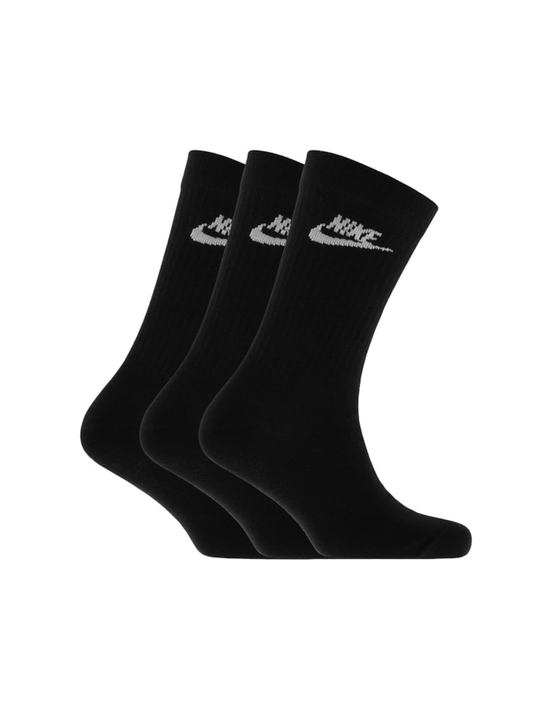 3 Pack Crew Socks Black