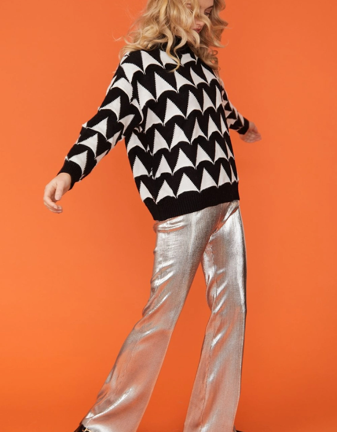 Monochrome Geometric Cashmere Jumper, 5 of 4