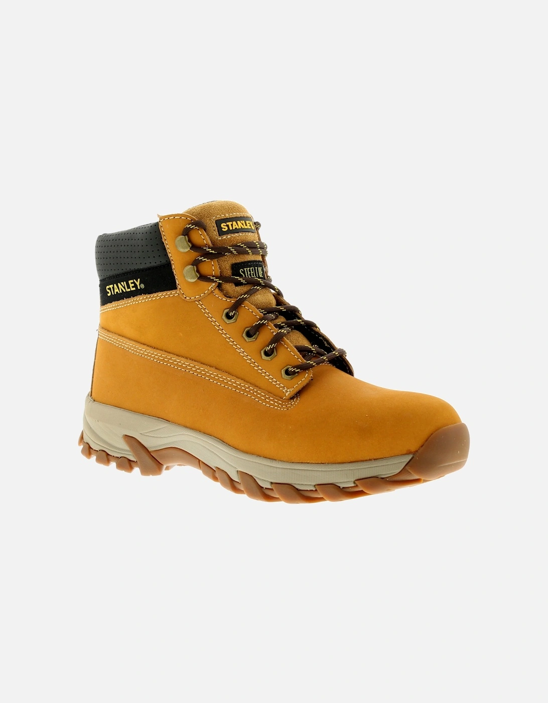Men's Stanley Mens Safety Boots Hartford Leather Lace Up honey UK Size - Cream - Size: 12