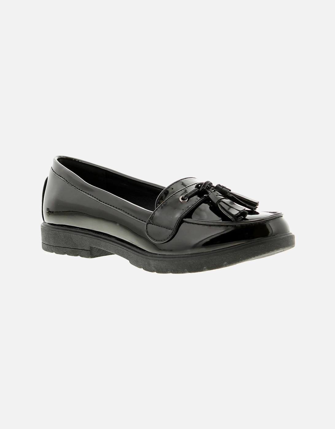 Womens Flat Shoes Kennedy Slip On black patent UK Size, 6 of 5
