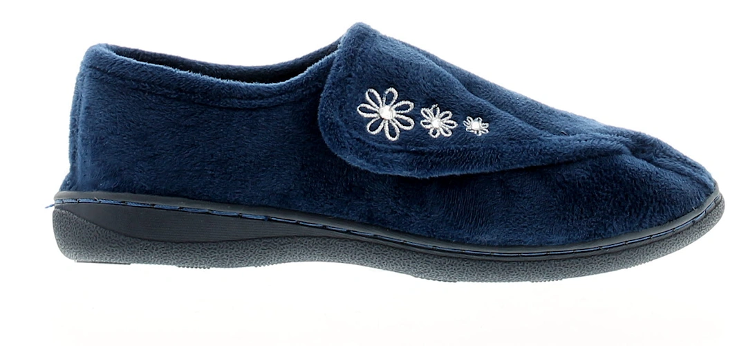 Womens Slippers Aloha Touch Fastening navy UK Size