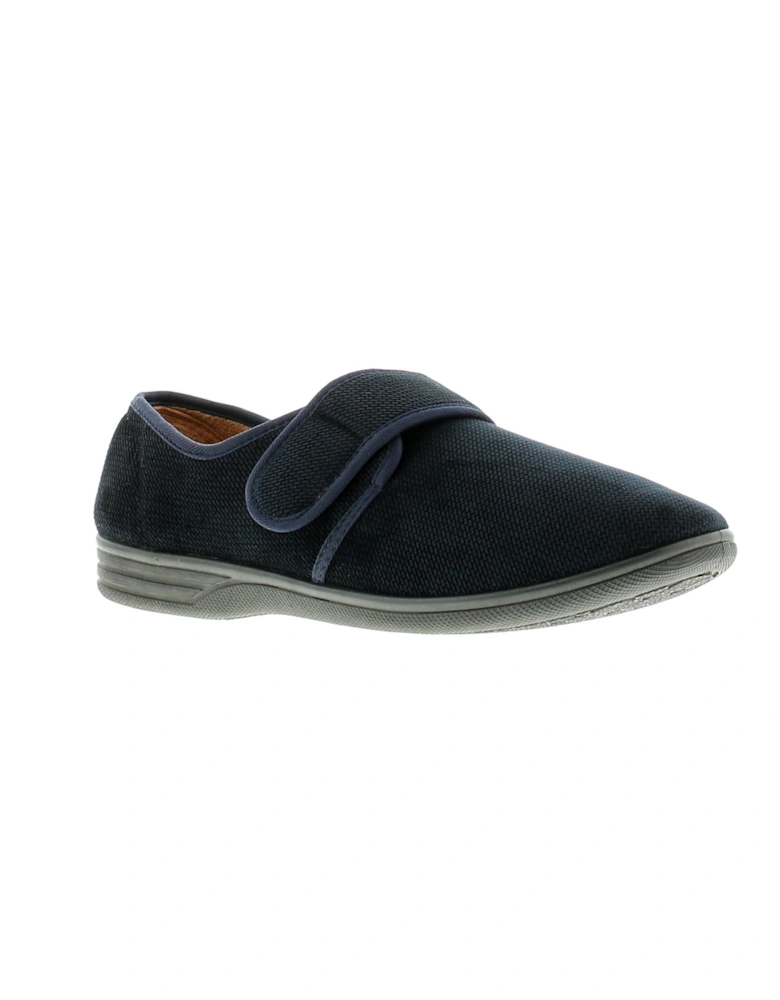 Mens Slippers George Touch Fastening navy UK Size