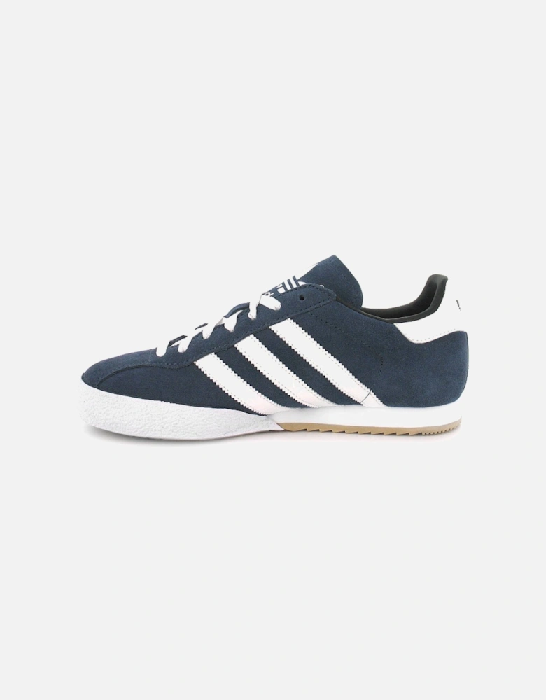 Mens Trainers Samba Super Suede Leather Lace Up navy white UK S