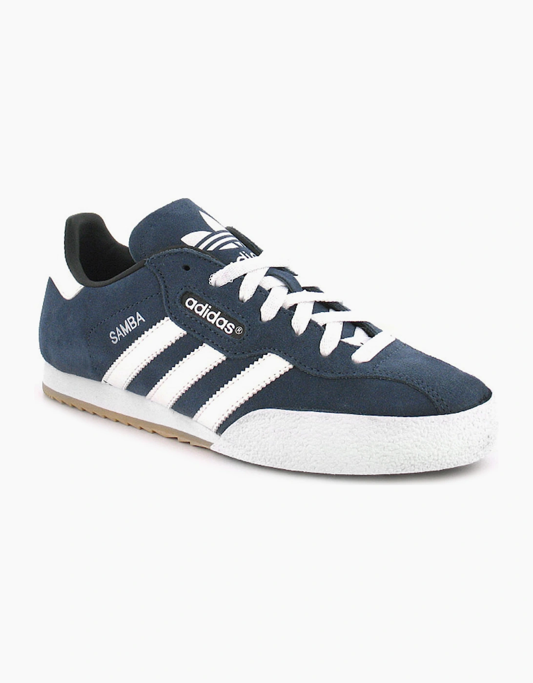 Adidas Originals Men's Blue Trainers Samba Super Suede Leather Lace Up Navy White UK S - Size 8.5