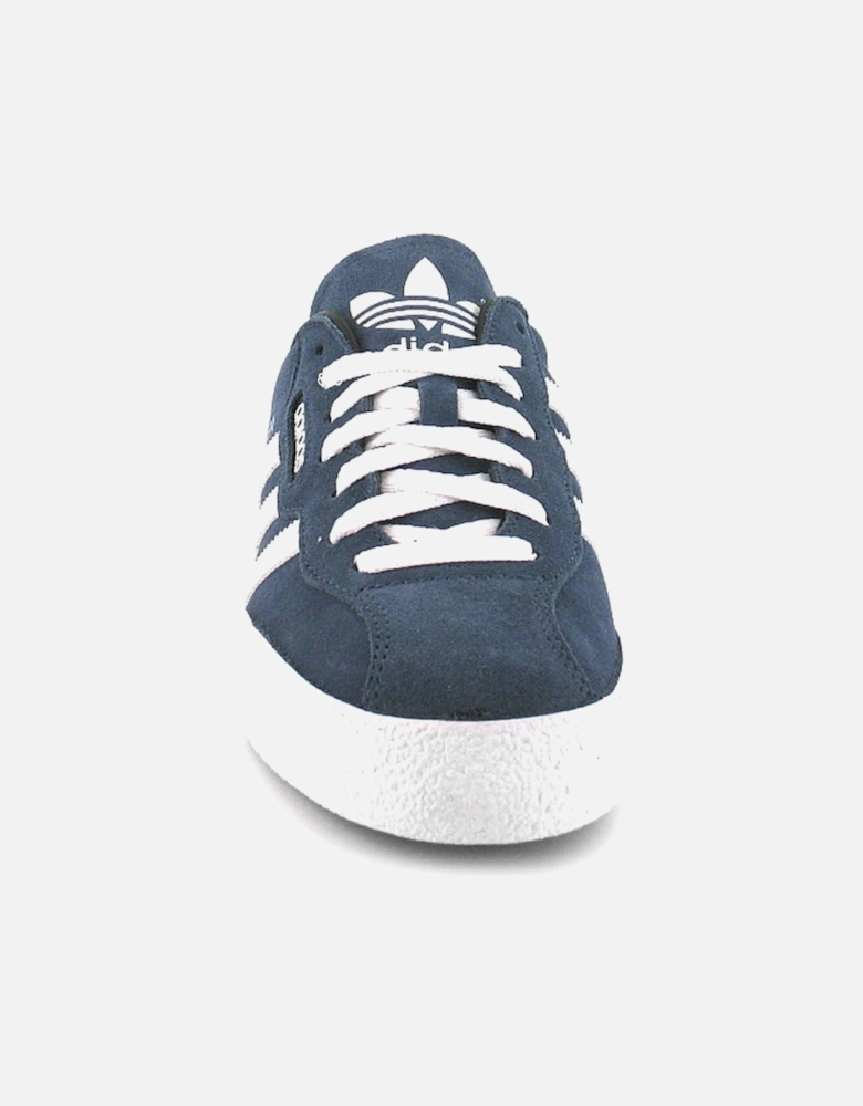 Mens Trainers Samba Super Suede Leather Lace Up navy white UK S