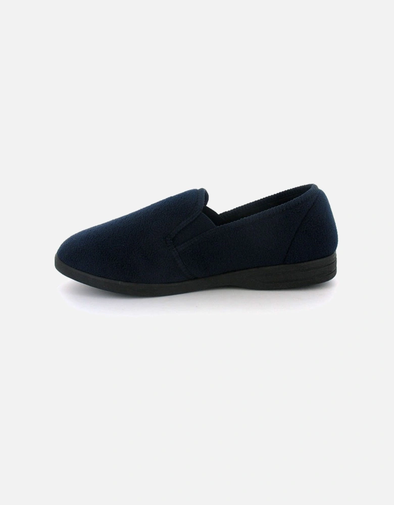 Mens Slippers Fleece Upper Lynx Slip On navy UK Size