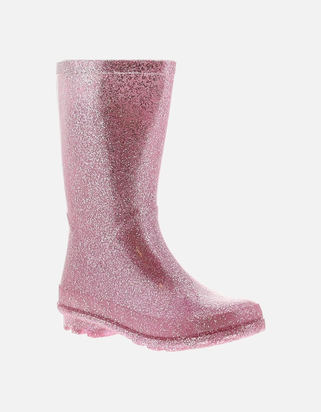 Girls Wellies Junior Glitzy Slip On pink UK Size, 6 of 5