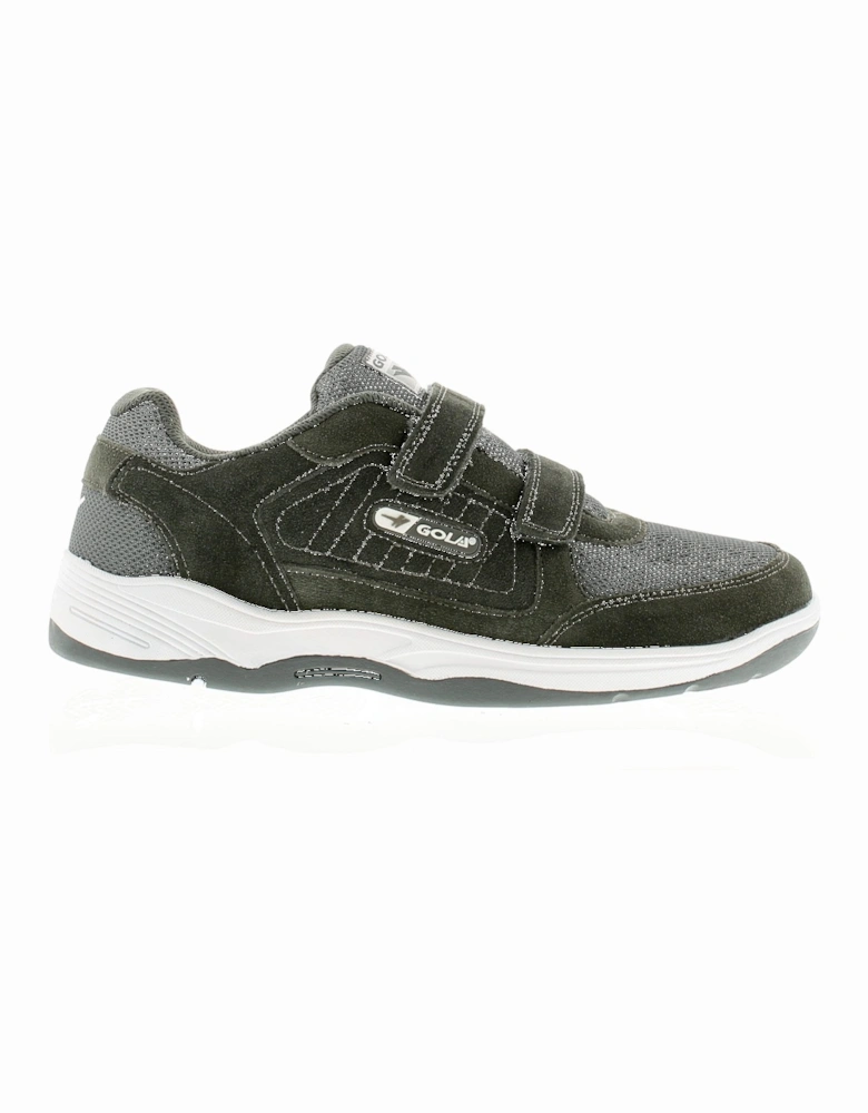 Mens Trainers Belmont Suede Wide Touch Fastening charcoal UK Size