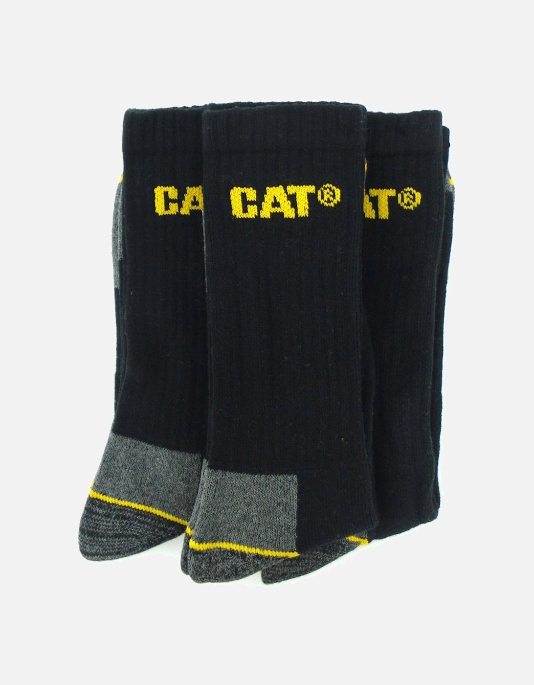 Mens Work Socks 3PK Cat Work black grey UK Size, 2 of 1
