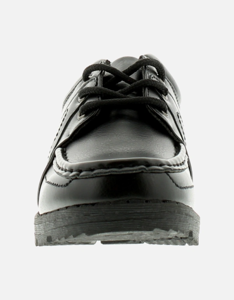Boys School Shoes Rob Lace Up black UK Size