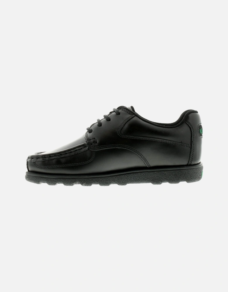 Boys School Shoes Fragma Lace 3 Junior Leather Lace Up black UK Size