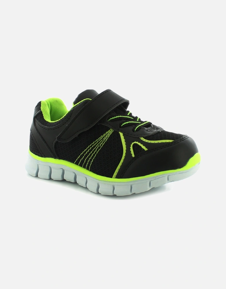 Boys Trainers Gale INF 6 to JNR 5 Touch Fastening black neon UK Size