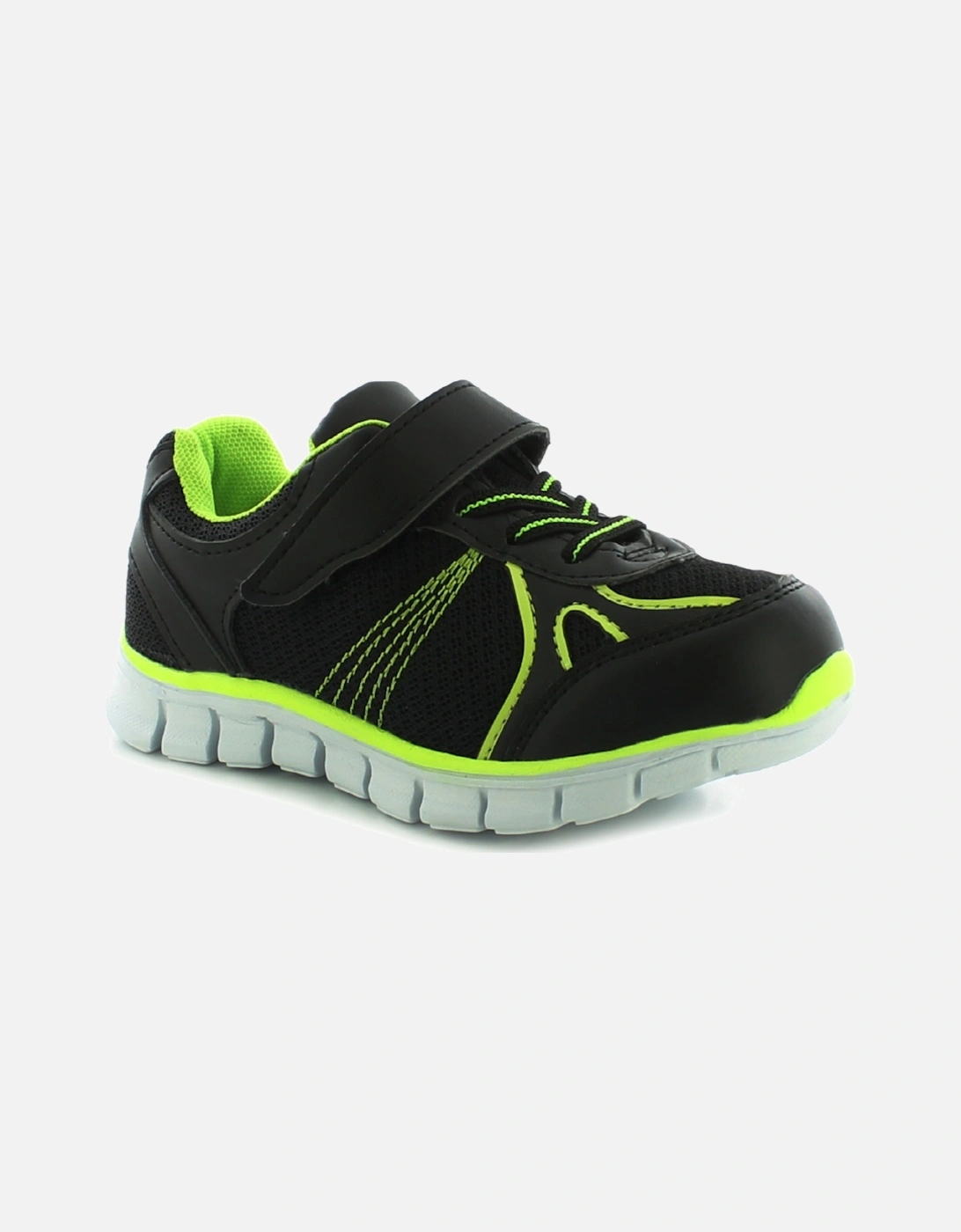 Boys Trainers Gale INF 6 to JNR 5 Touch Fastening black neon UK Size, 6 of 5