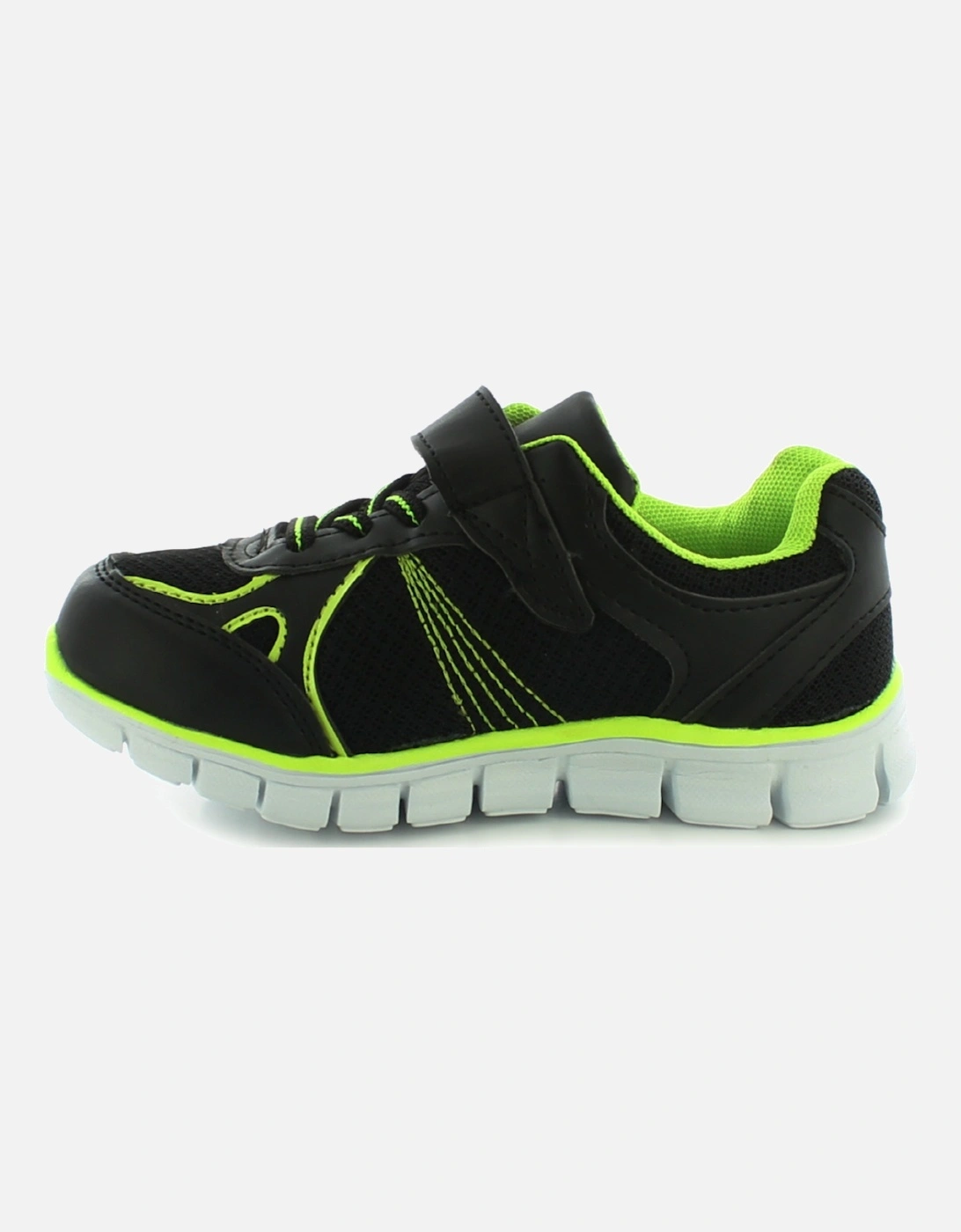 Boys Trainers Gale INF 6 to JNR 5 Touch Fastening black neon UK Size