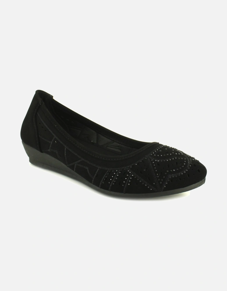 Womens Shoes Wedges Tasha Slip On black UK Size