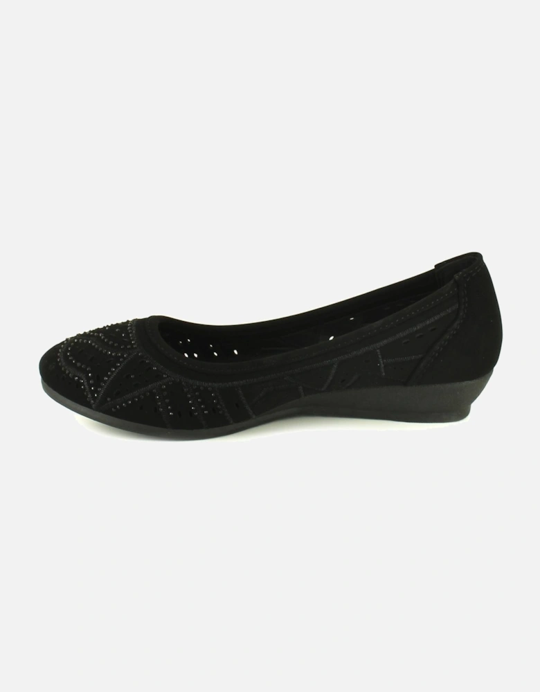 Womens Shoes Wedges Tasha Slip On black UK Size