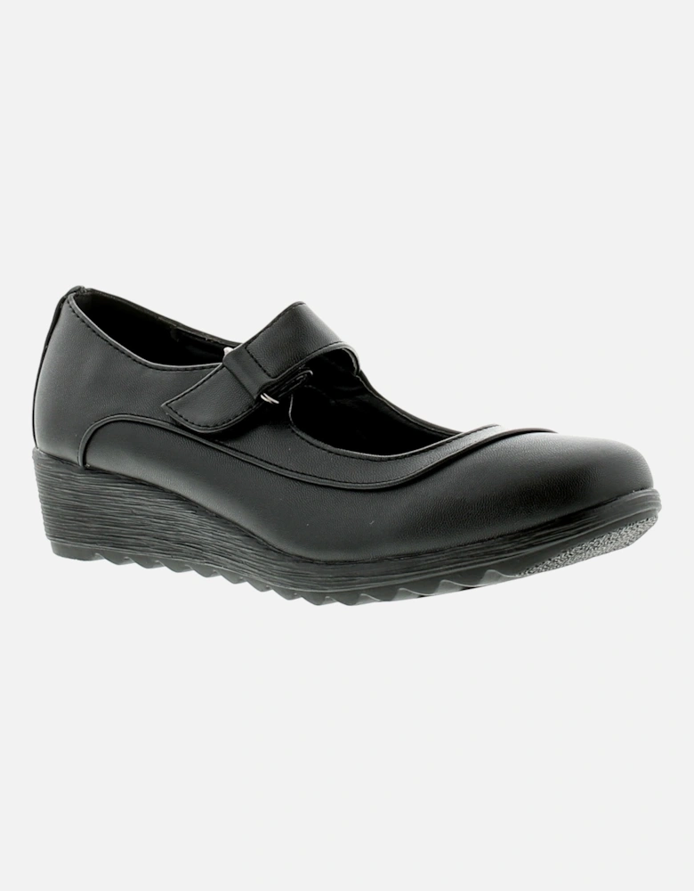 Womens Shoes Work School Shirlie Touch Fastening black UK Size