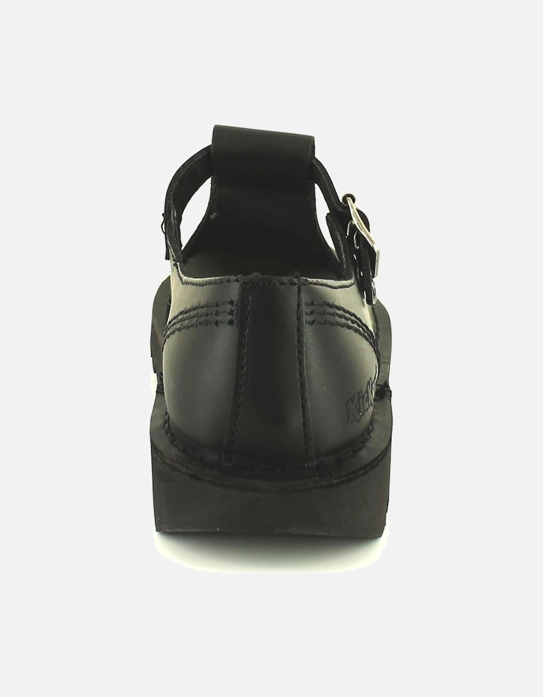 Womens Shoes Work School Aztec Leather Buckle black UK Size